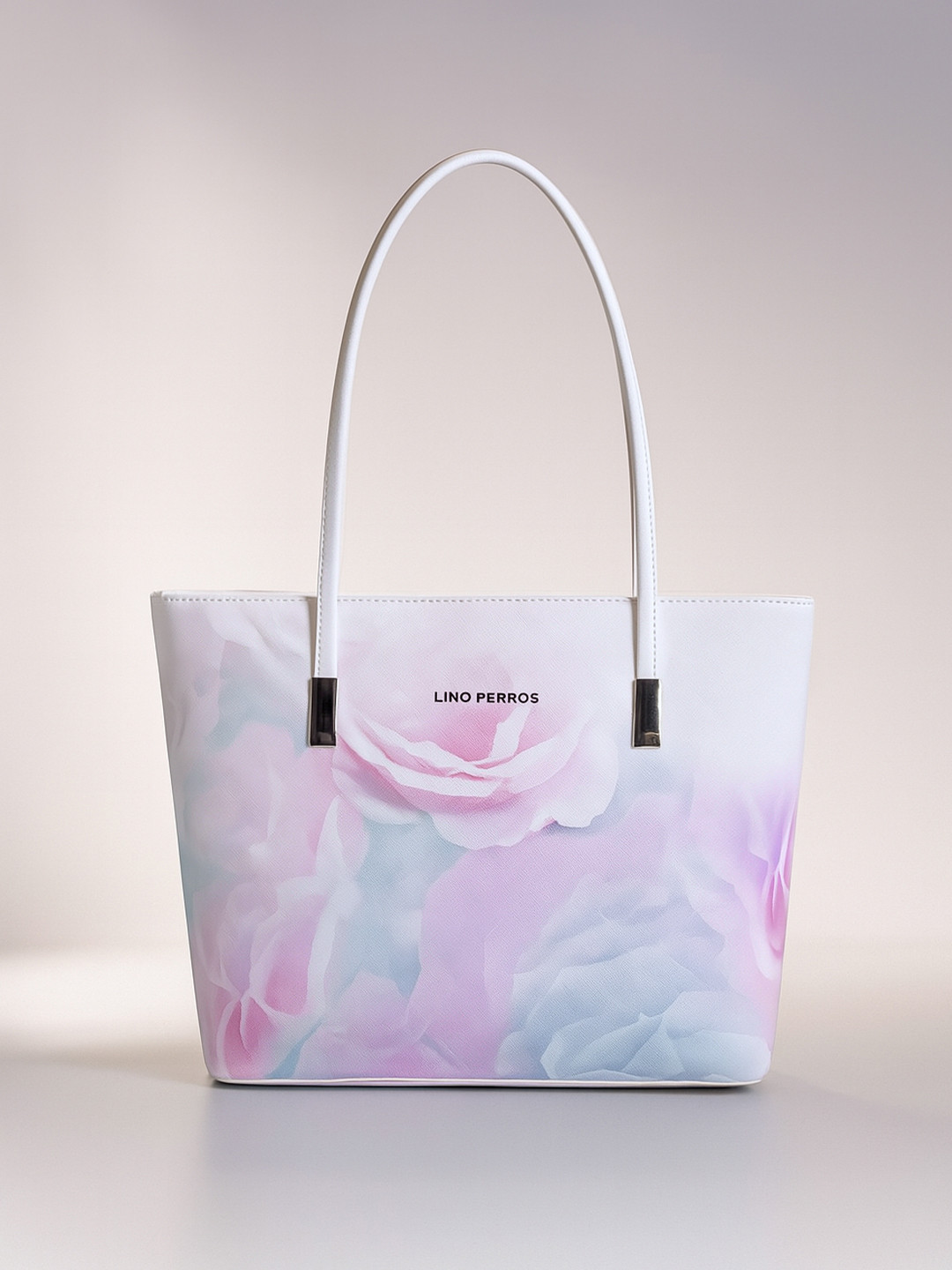 Lino Perros Pink & Off-White Printed Shoulder Bag