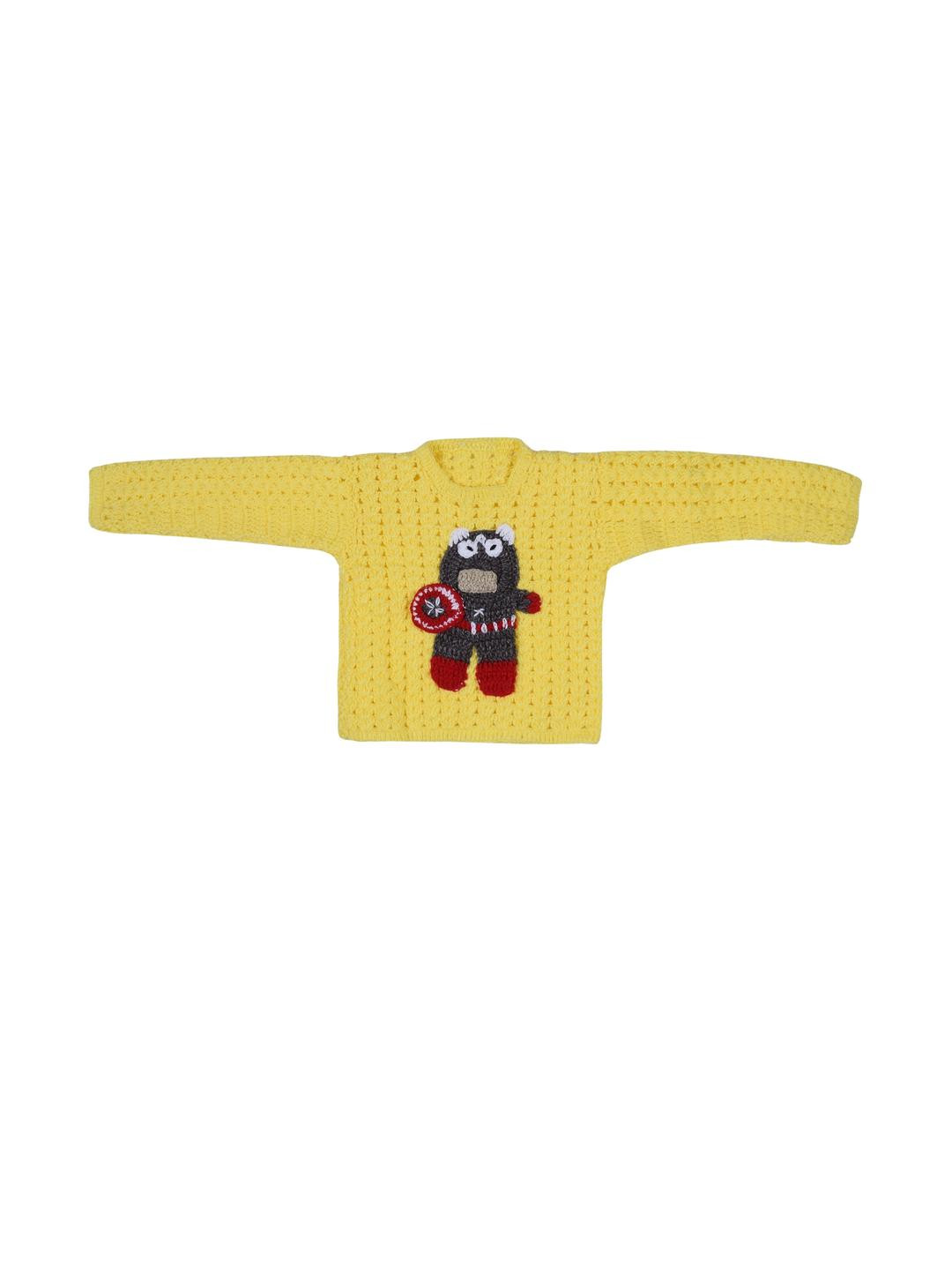 Cloud Kids Unisex Kids Yellow & Red Knitted Woollen Sweater