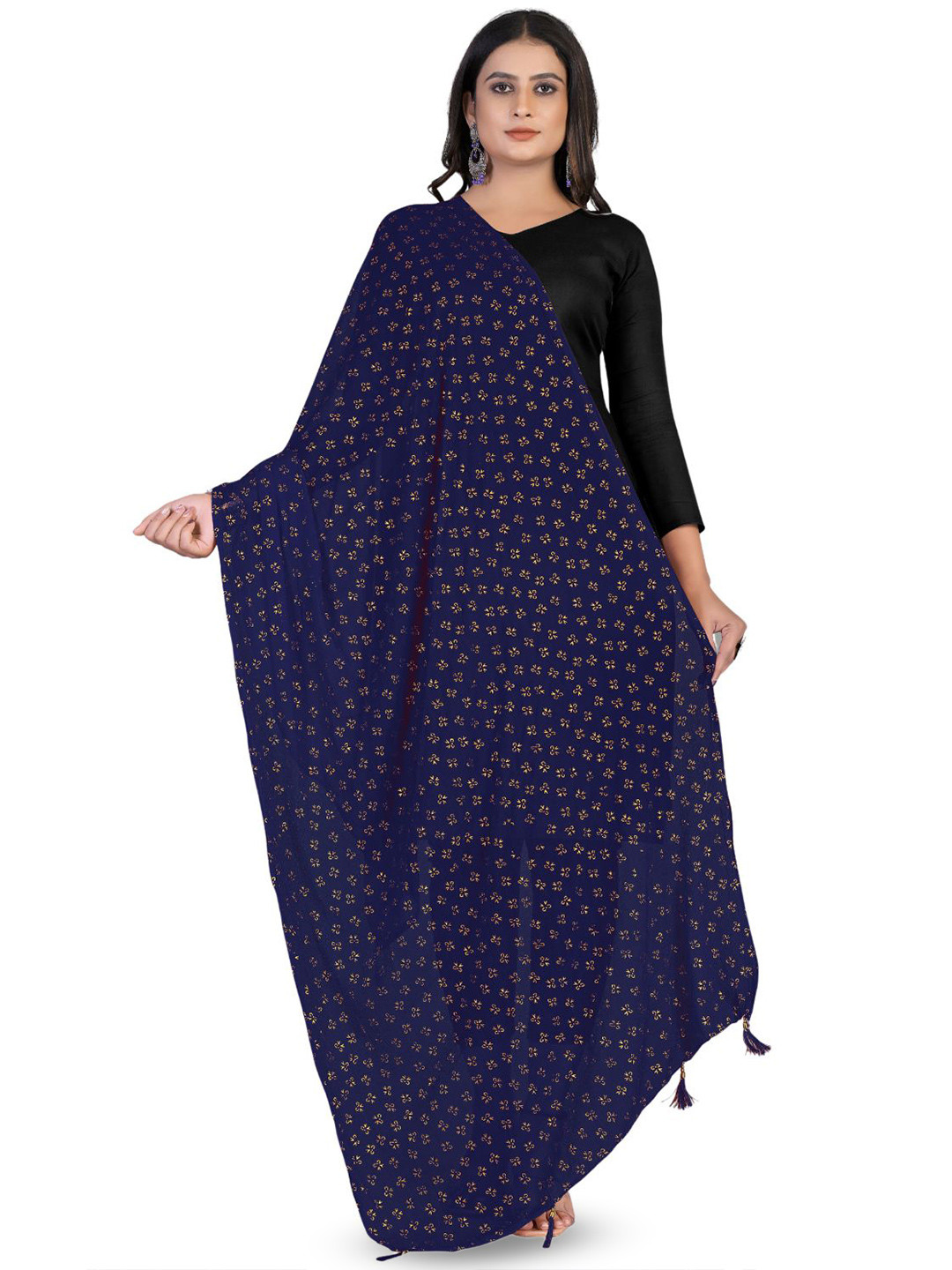 Kemza Floral Printed Foil Print Dupatta