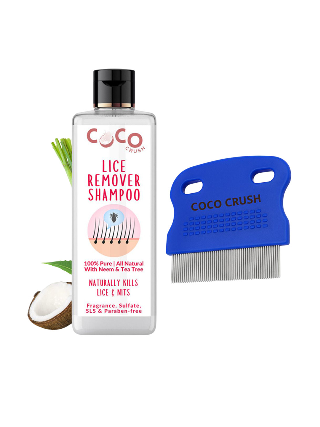 Coco Crush Lice Treatment Shampoo- 200 ml With Fine Comb