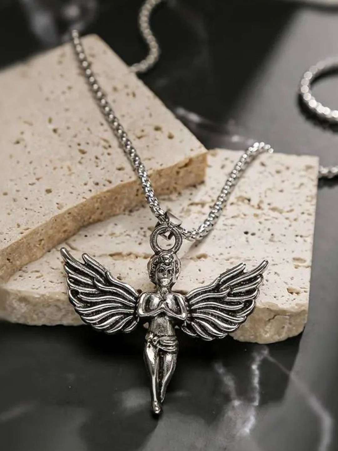 SALTY Guardian Wings Pendant & Chain Bracelet Jewellery Set