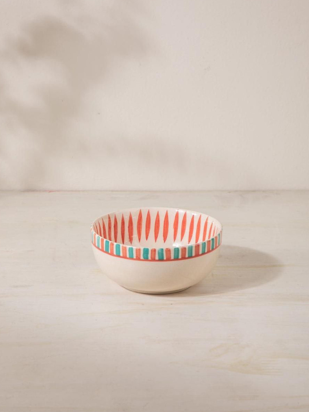 FREEDOM TREE Toddy Palm Coral & Pink Printed Ceramic Serving Bowl