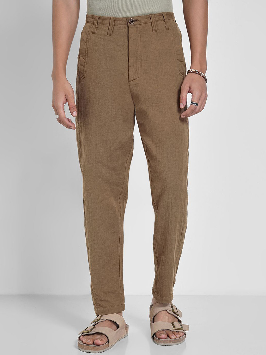 7 Alt by Pantaloons Men Slim Fit Easy Wash Regular Trousers