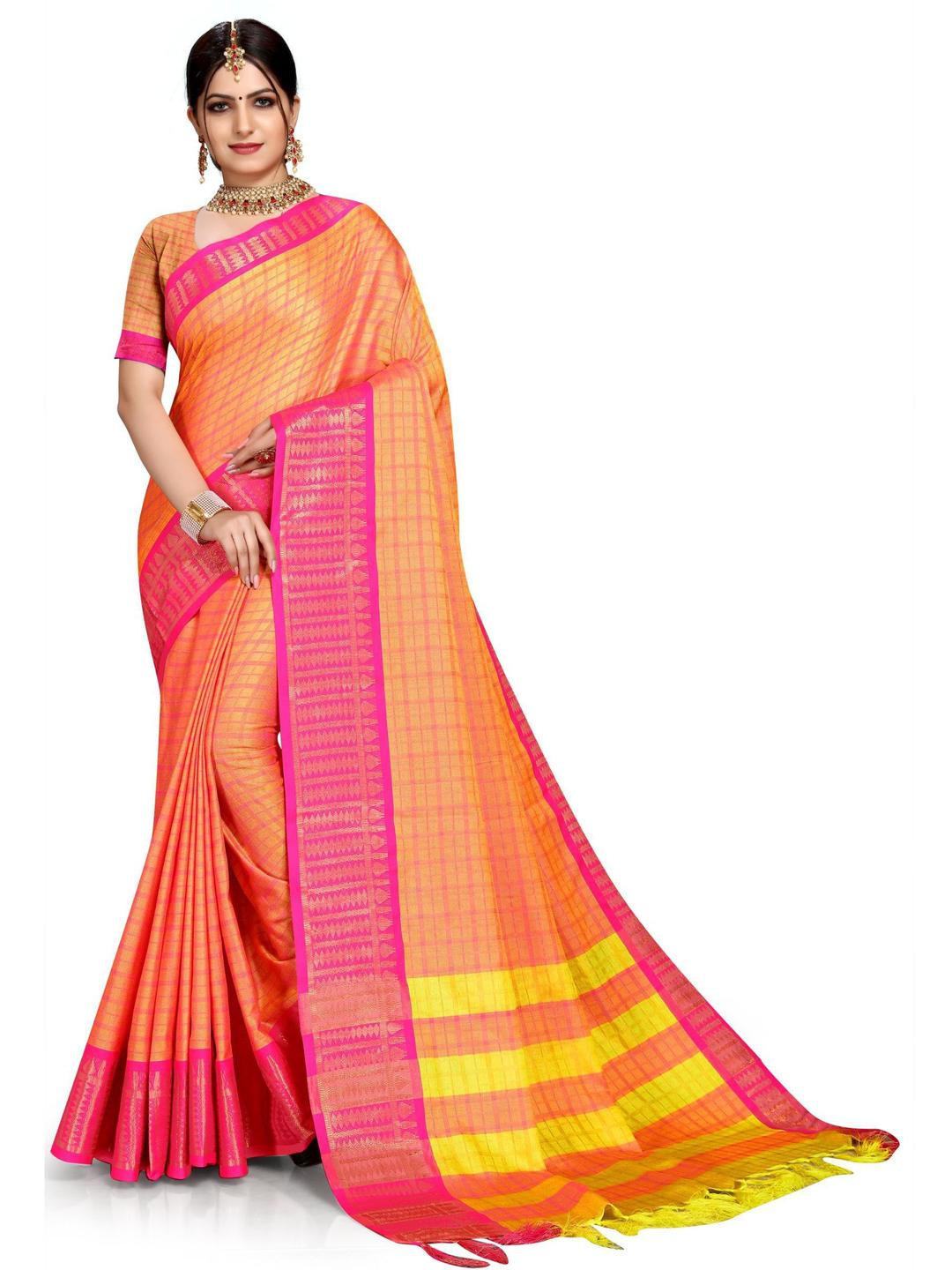 jayant creation Multicoloured Silk Cotton Chettid Sarees