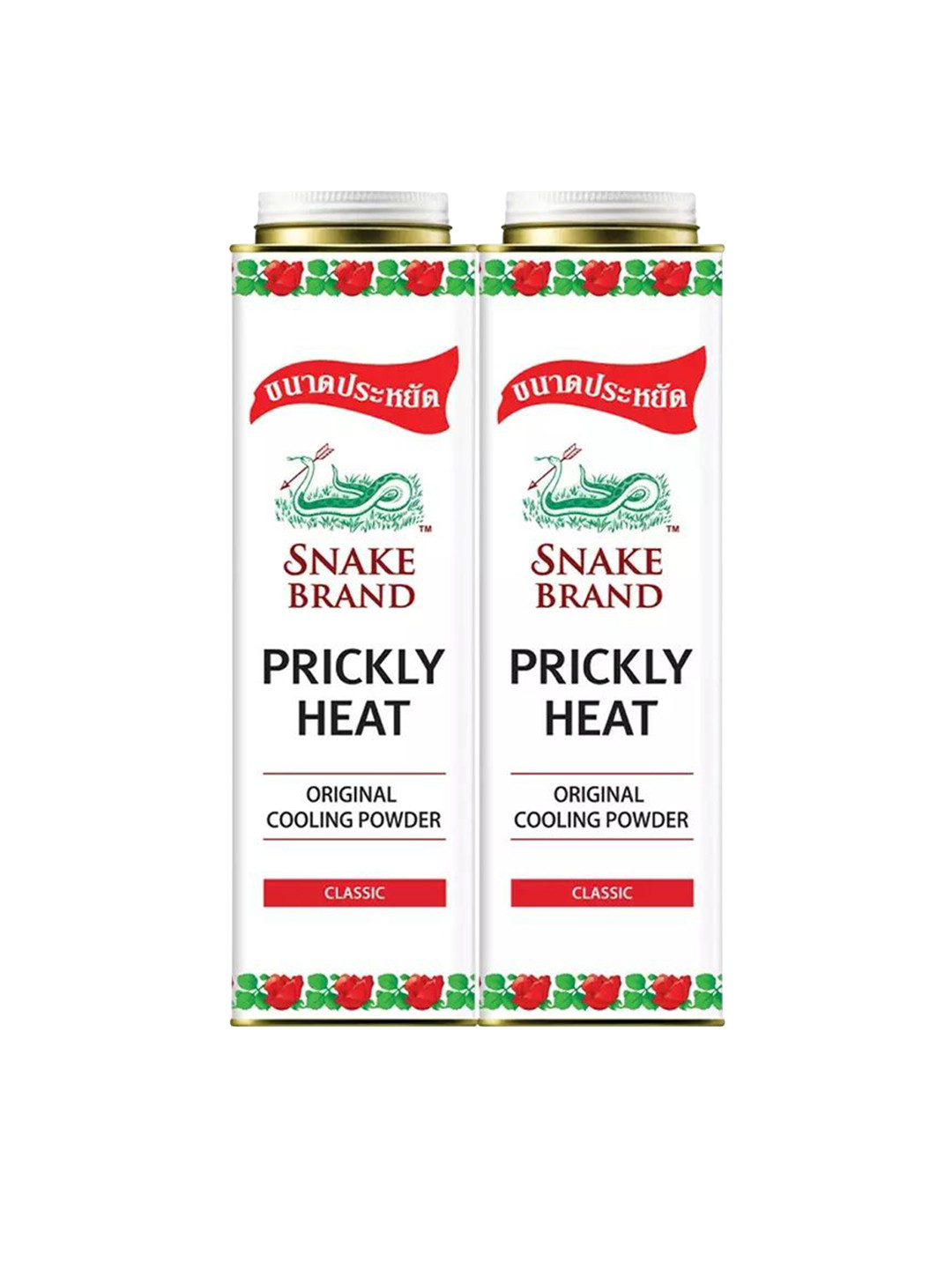 SNAKE BRAND Set Of 2 Prickly Heat Cooling Talcum Powder Classic- 420 g Each