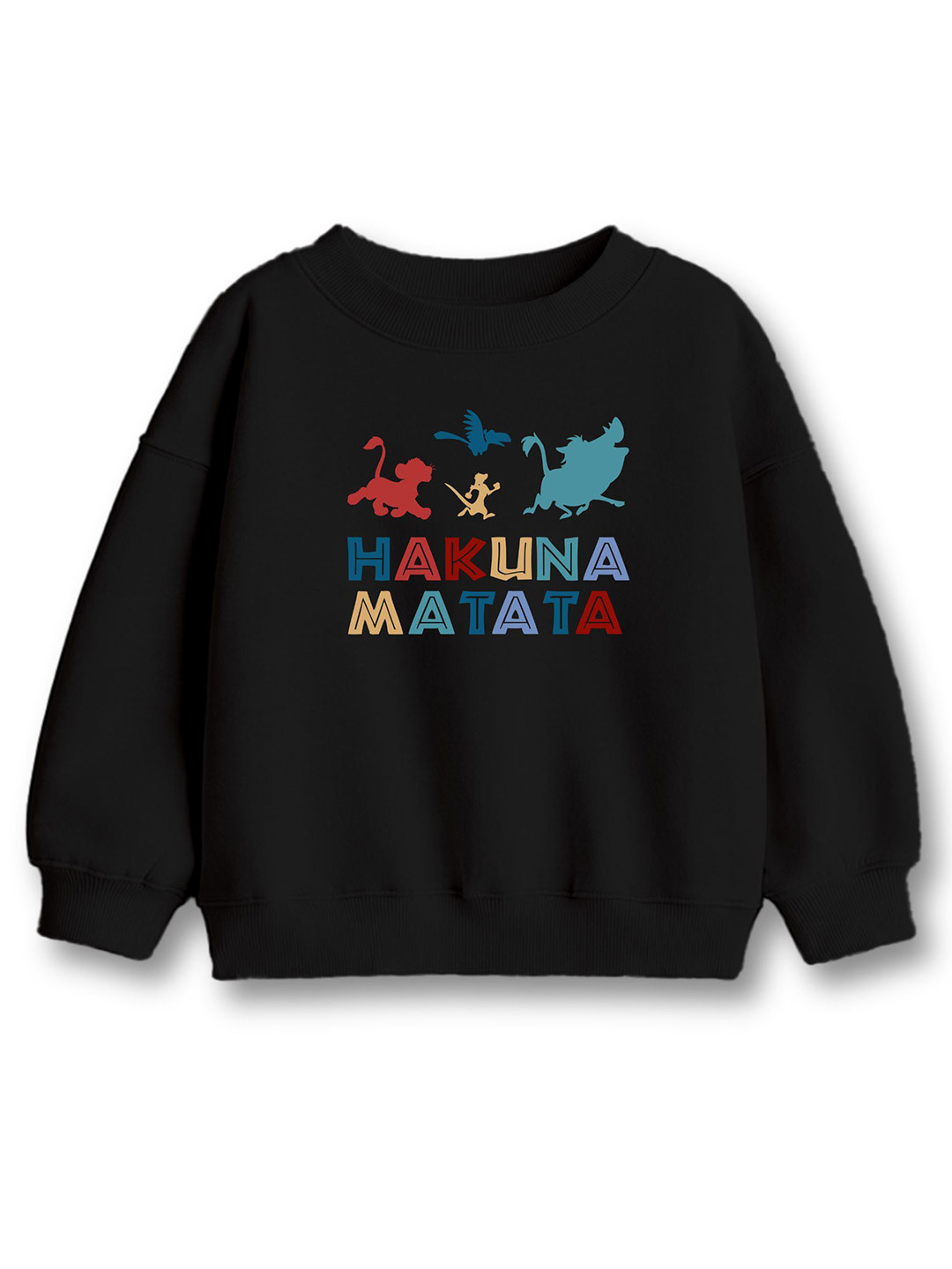 x2o Kids Hakuna Matata Printed Round Neck Cotton Sweatshirt