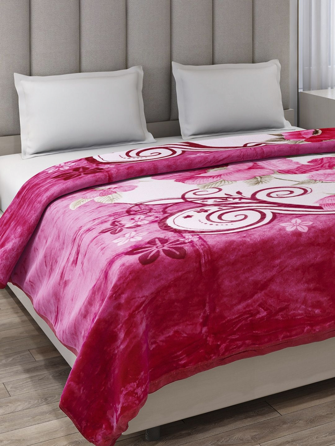 Monte Carlo Magenta Heavy Winter Single Bed Blanket 530 GSM