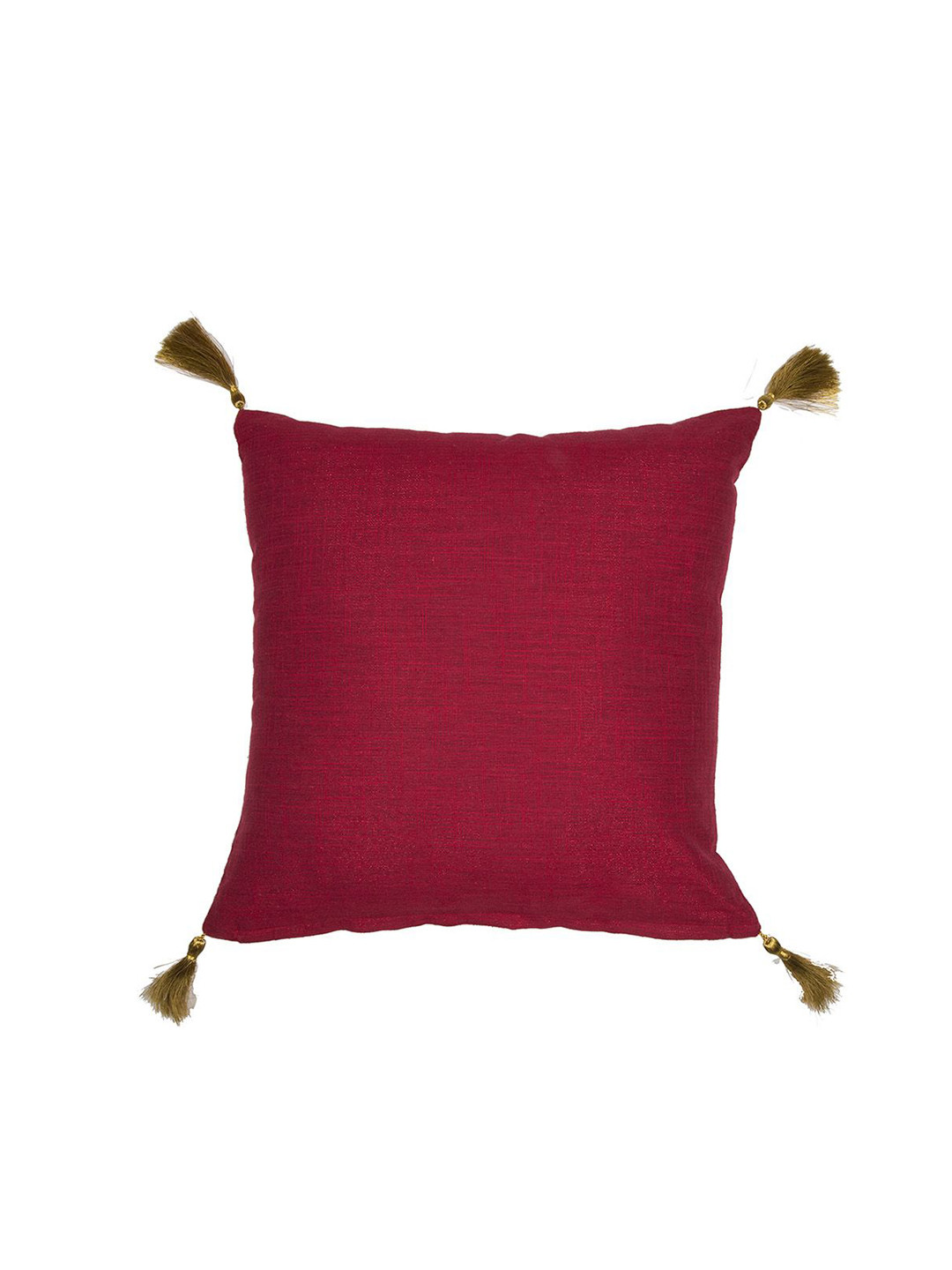 MASPAR Red Cotton Medium Square Cushion Cover