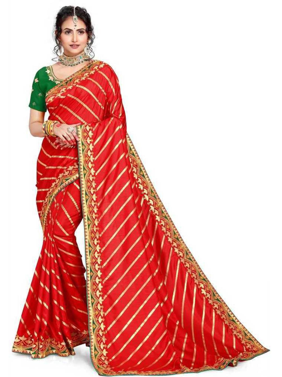 jayant creation Red Silk Blend Sarees