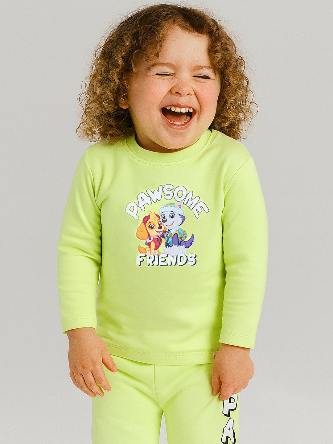 Happy Faces Girls Paw Patrol Print Pure Cotton T-shirt with Trousers