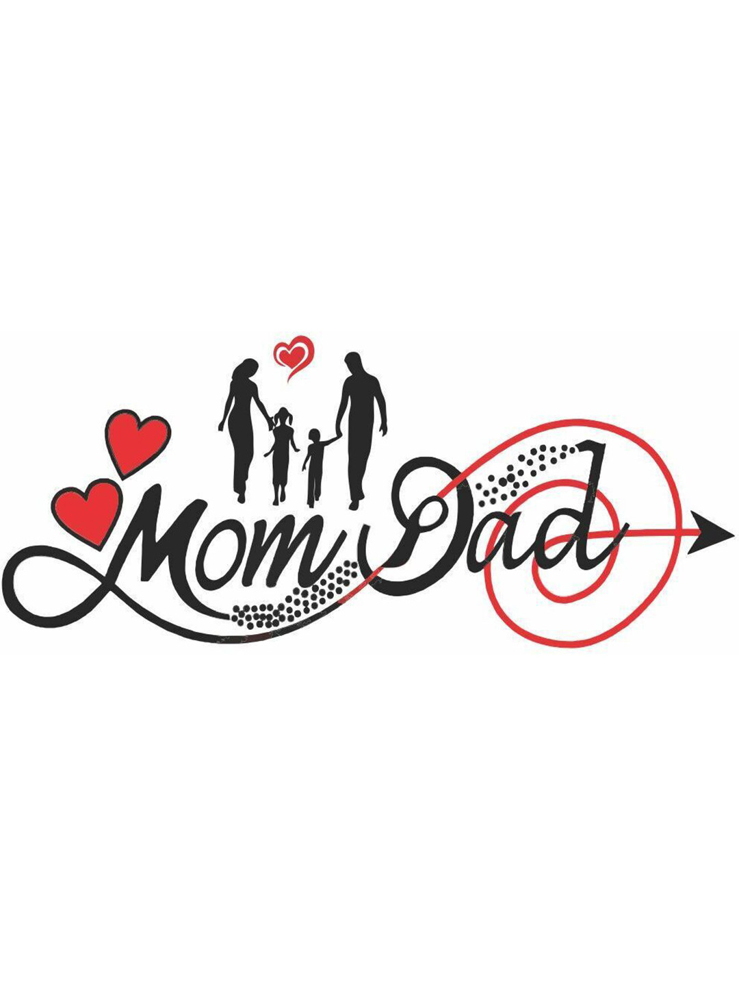 VOORKOMS Family Mom Dad For Arrow Heart Waterproof Temporary Body Tattoo