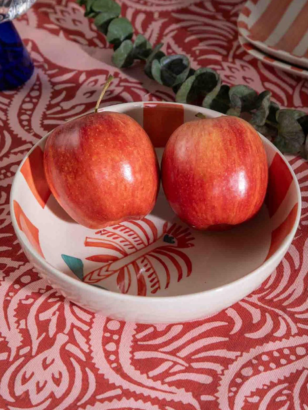 FREEDOM TREE Coral & Pink Printed Ceramic Serving Bowl