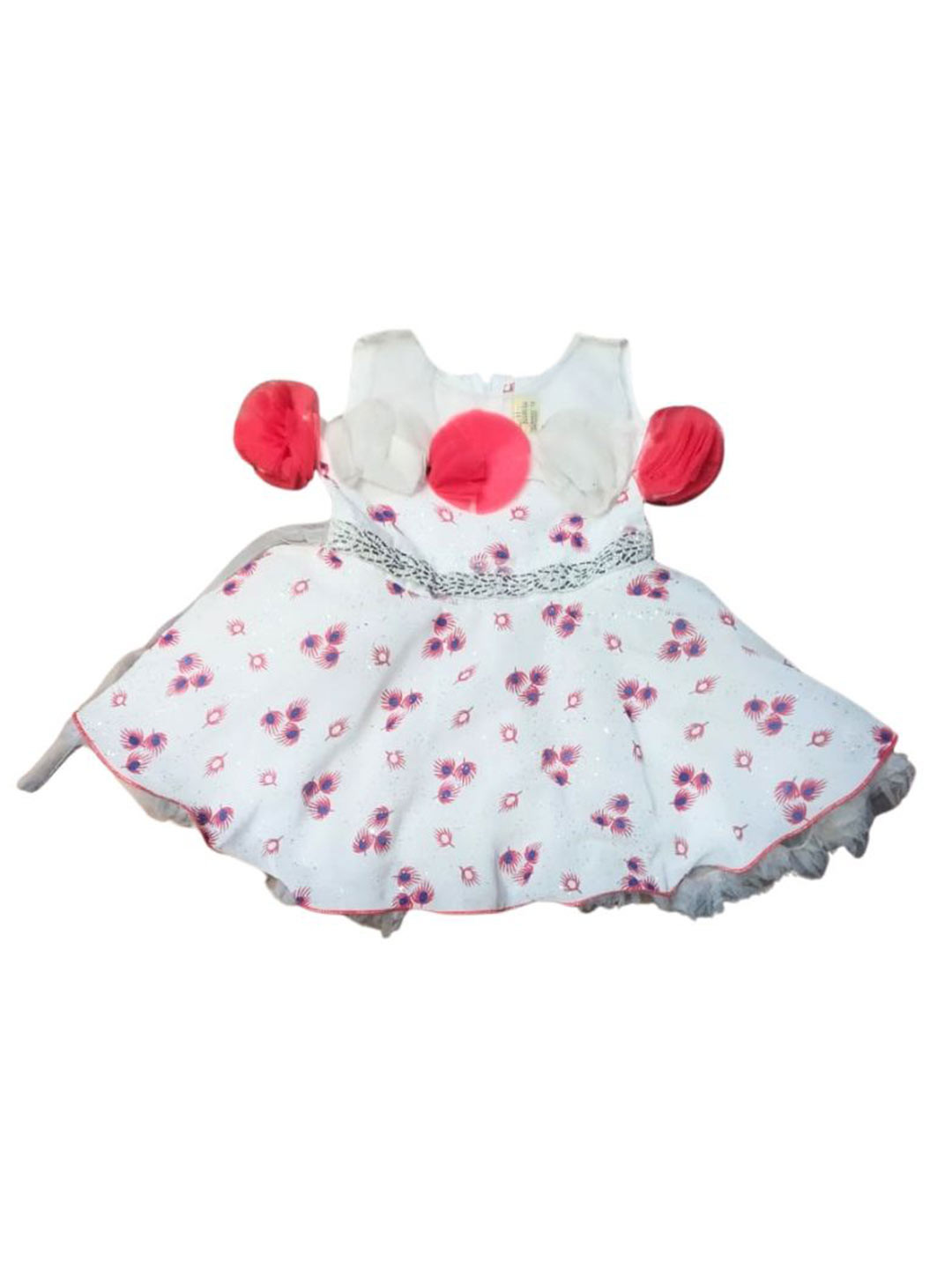 PAL SAREE CREATION Girls Floral Printed Round Neck Fit & Flare Midi Dress