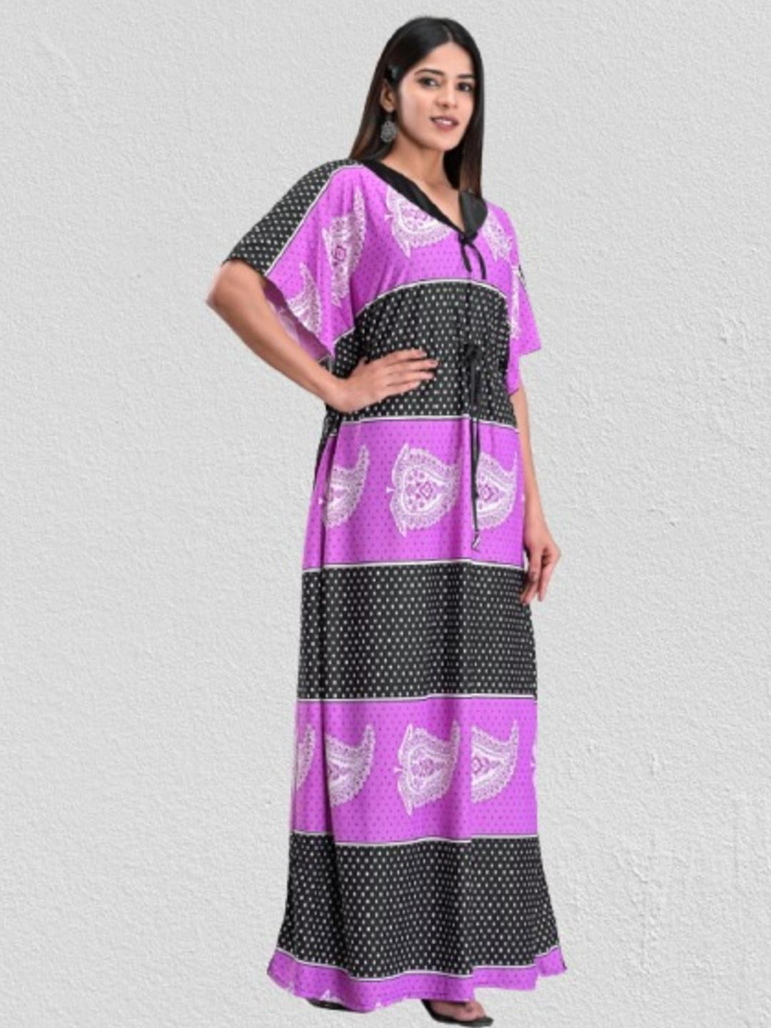 RajeRaj Women Purple Satin Nightdress