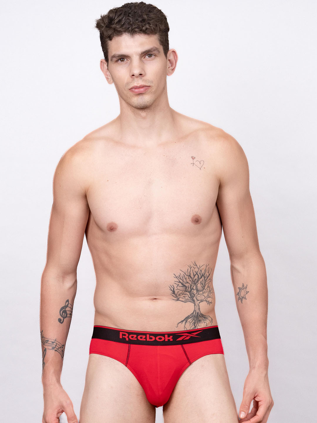 Reebok Men Mid-Rise Basic Brief-MMJLBF01-VRED