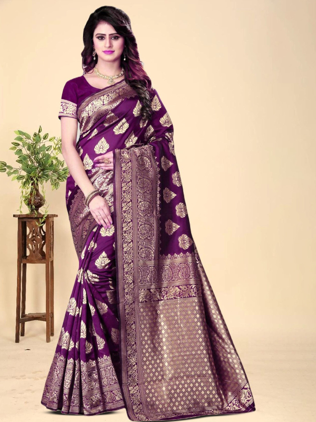 Kevami Fashion Ethnic Motifs Zari Kanjeevaram Saree