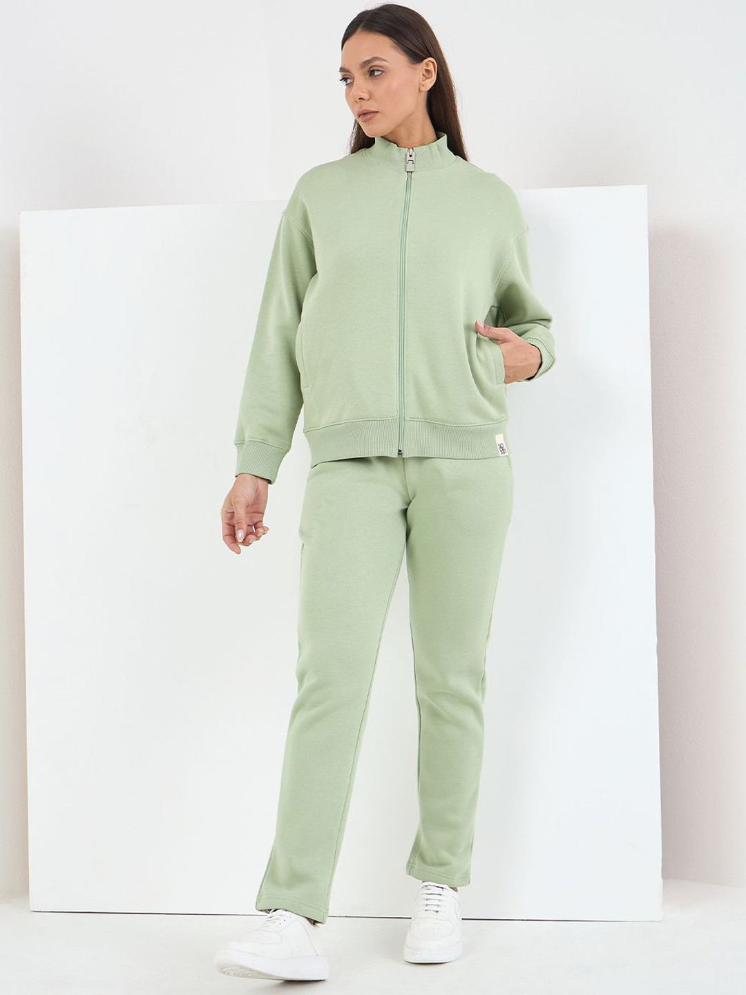 Sweet Dreams Women Mock Collar Zip Closure Tracksuits