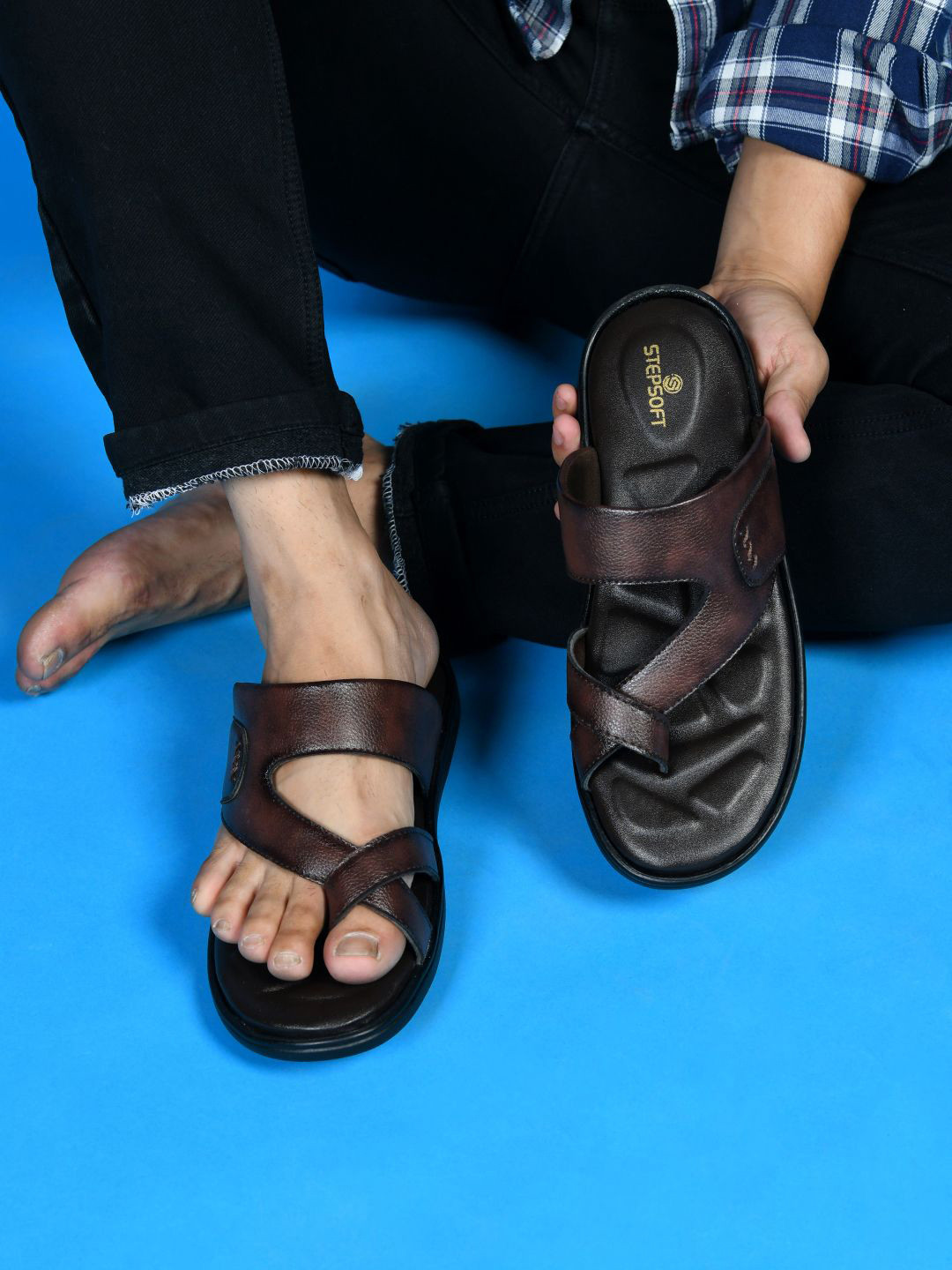 STEPSOFT Men Slip-On Comfort Sandals