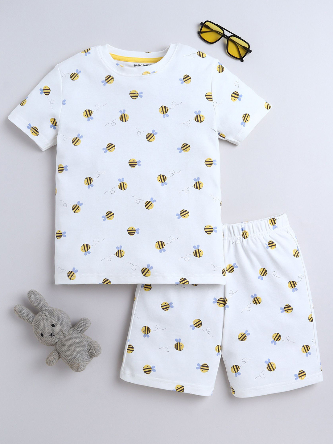 Baby Nation Kids Printed Round Neck Pure Cotton Night Suits