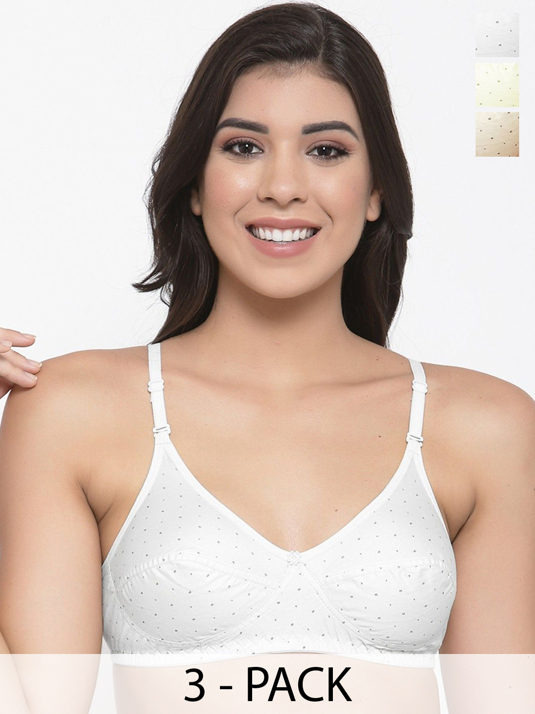 SHYAM SONS FLAIR Colorbra Women Pack Of 3 Non Padded Full Coverage Everyday Bra