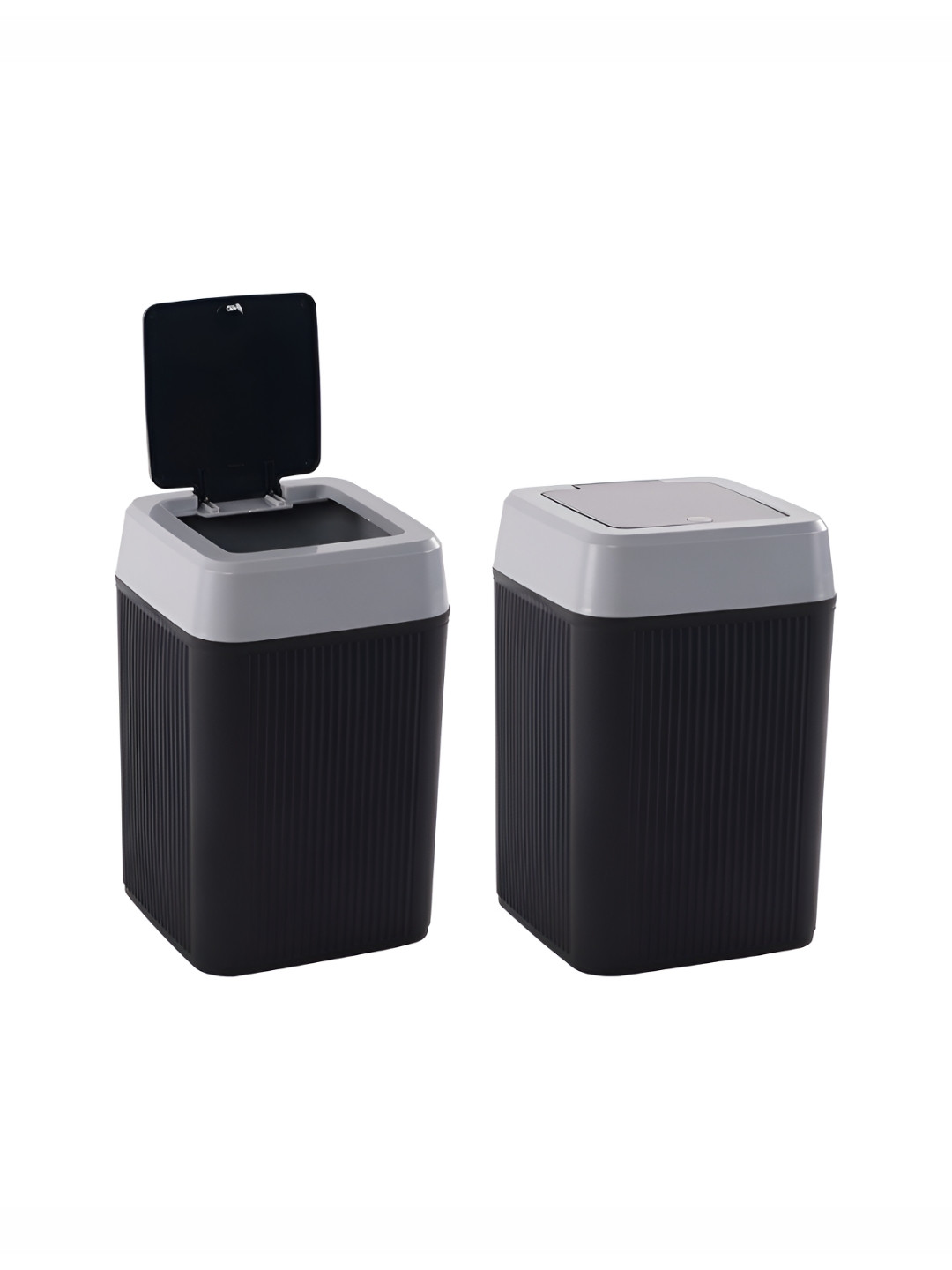 Aura Black & Grey 2 Pices One Press Dustbin - 10L