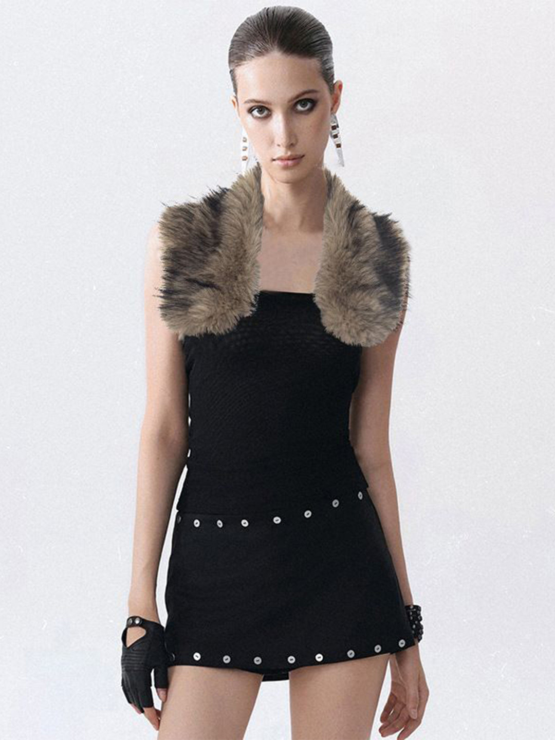 StyleCast x Revolte Women Strapless Tube Top with Fur