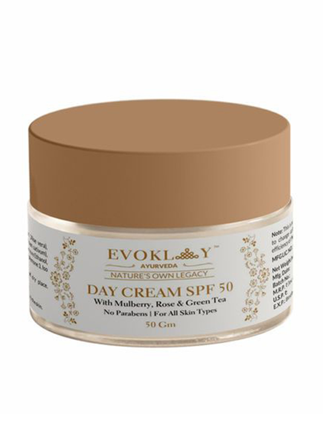EVOKLAY Day Cream SPF50 With Rose & Green Tea - 50 g
