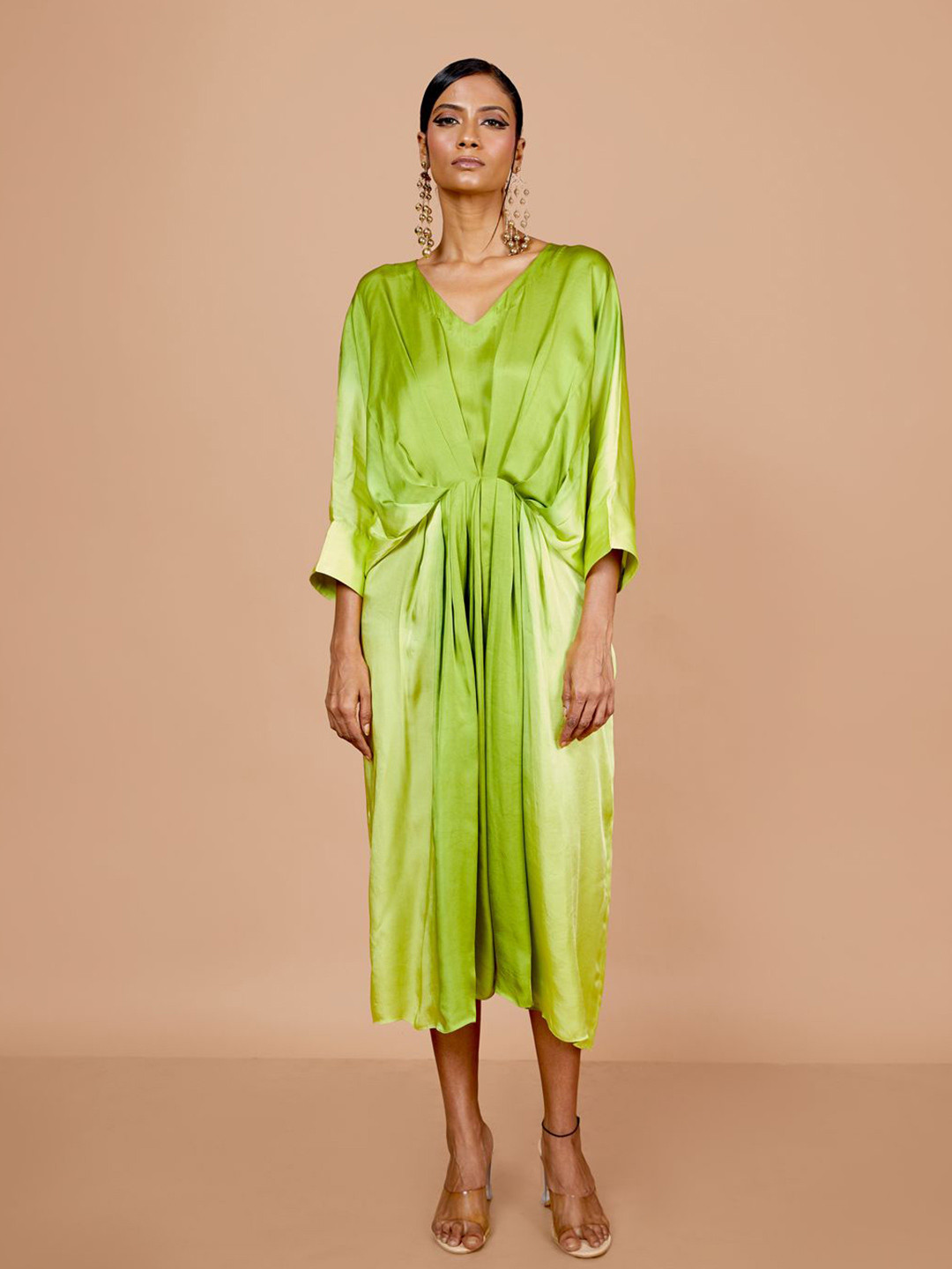 SANGRIA SOUL Women Satin A-Line Midi Dress