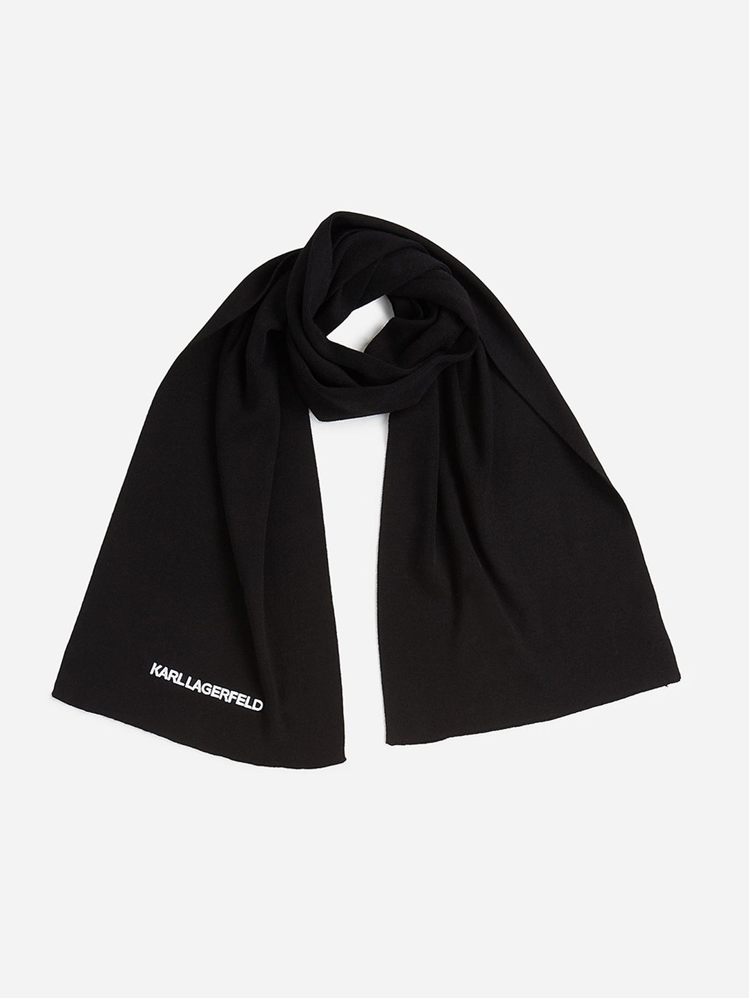 Karl Lagerfeld Men Black Solid Scarf