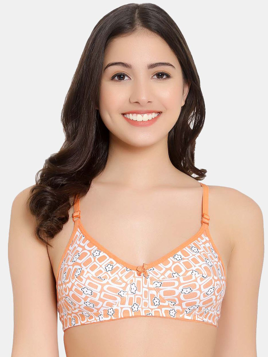 Vermilion Orange Full Coverage Non Padded All Day Comfort Bra