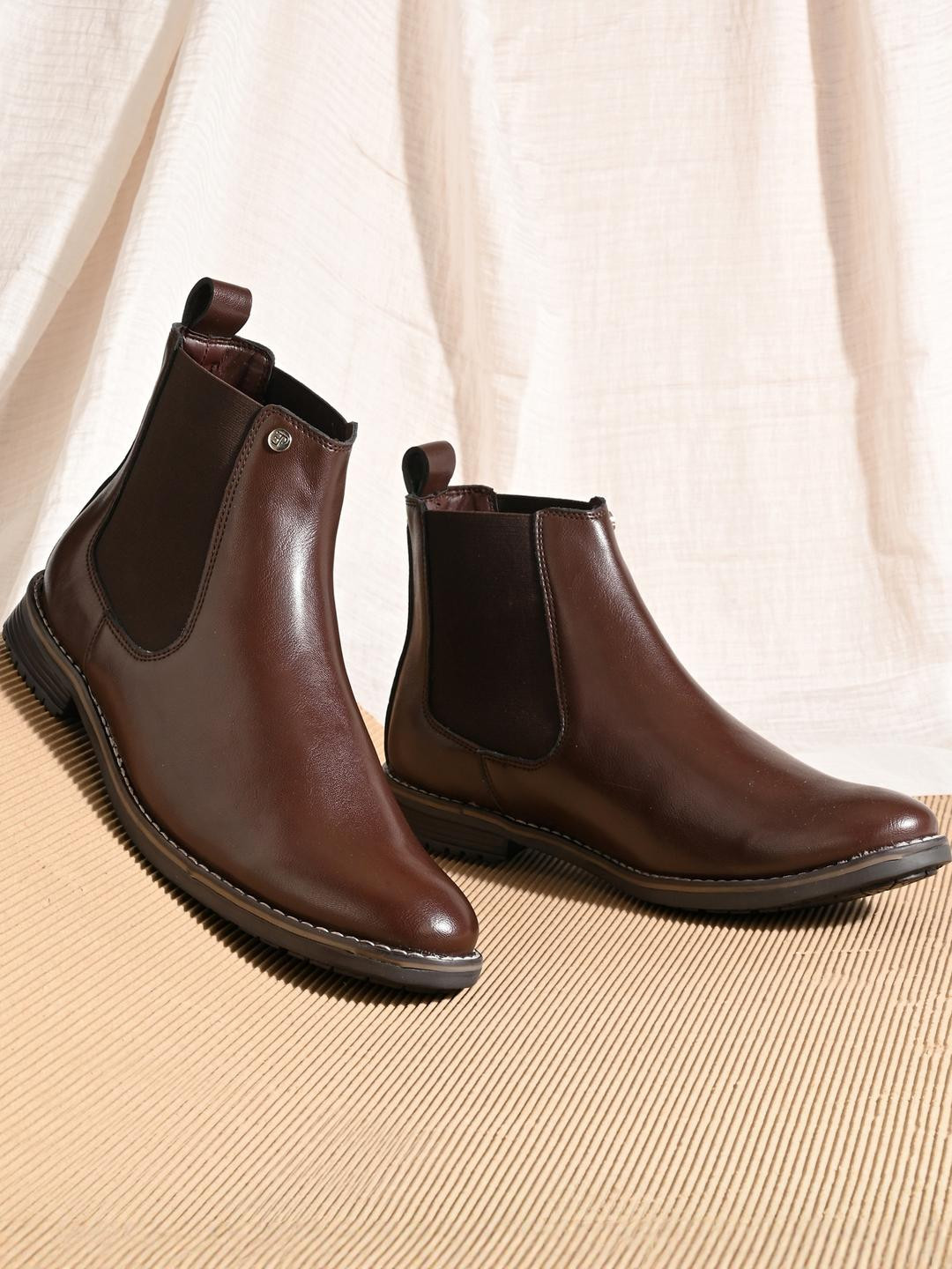 El Paso Men Brown Black Ankle-Length Casual Boots