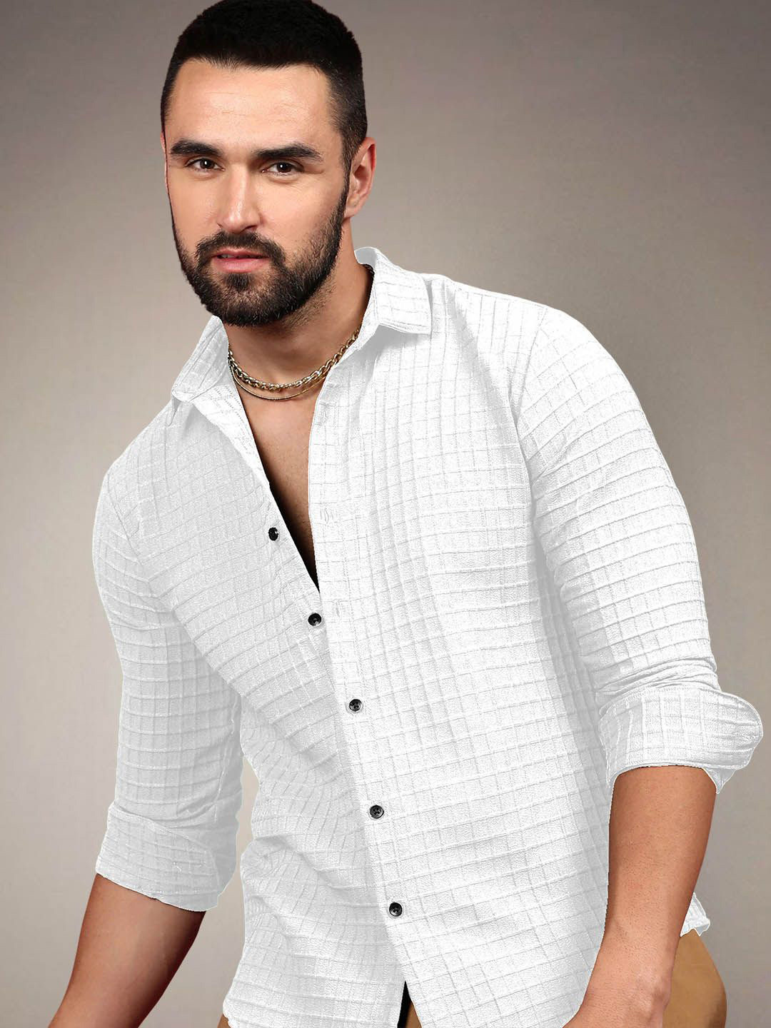 SAMRIZ Men Solid Spread Collar Casual Shirt
