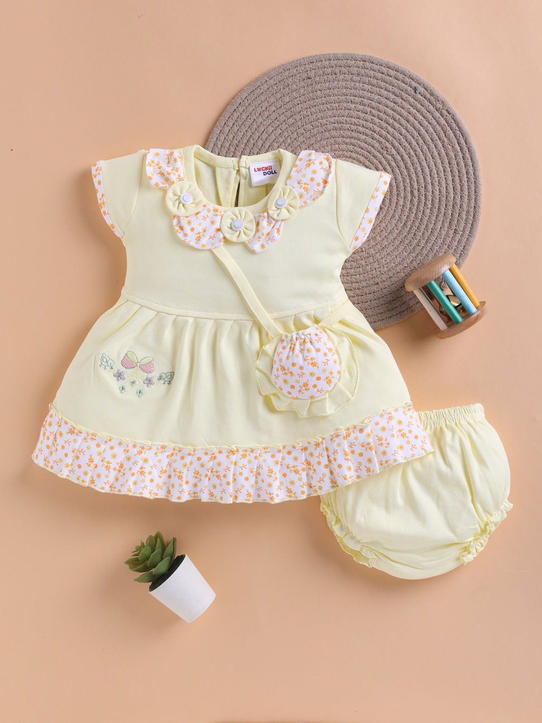 LACKii DOLL Girls Printed Pure Cotton Dress