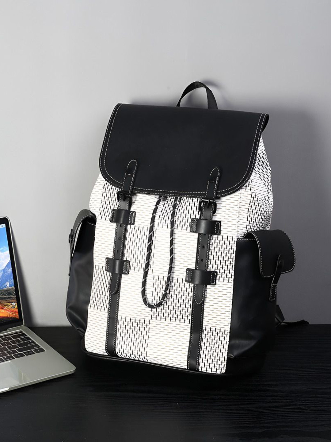 Mast & Harbour Men Water Resistance Textured Backpack With Compression Straps