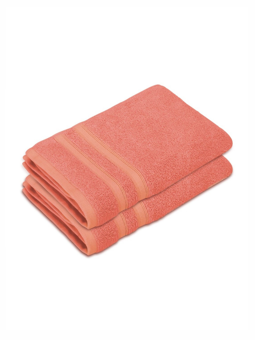 Boutique Living India Zen Living Peach 2Pcs Pure Cotton 550 GSM Hand Towels
