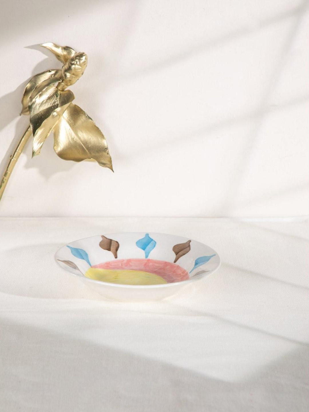 FREEDOM TREE Solaire White & Blue Printed Ceramic Serving Bowl