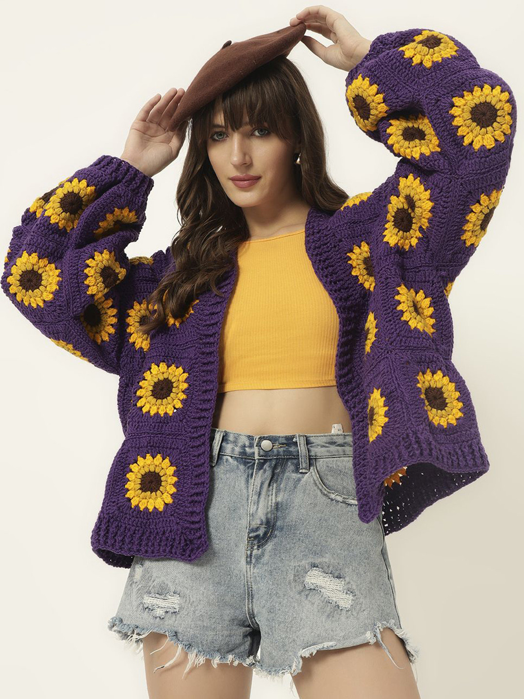 Sugercandy Women Woollen Front-Open Sweaters