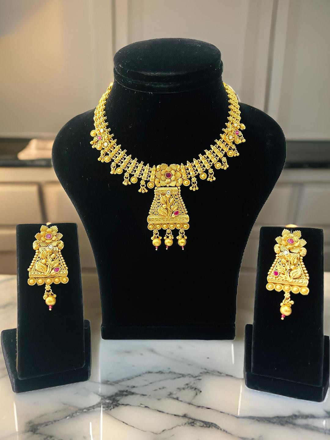 J D Jewellers One Gram Gold Plated Traditional South Indian Fashion jewellery for women