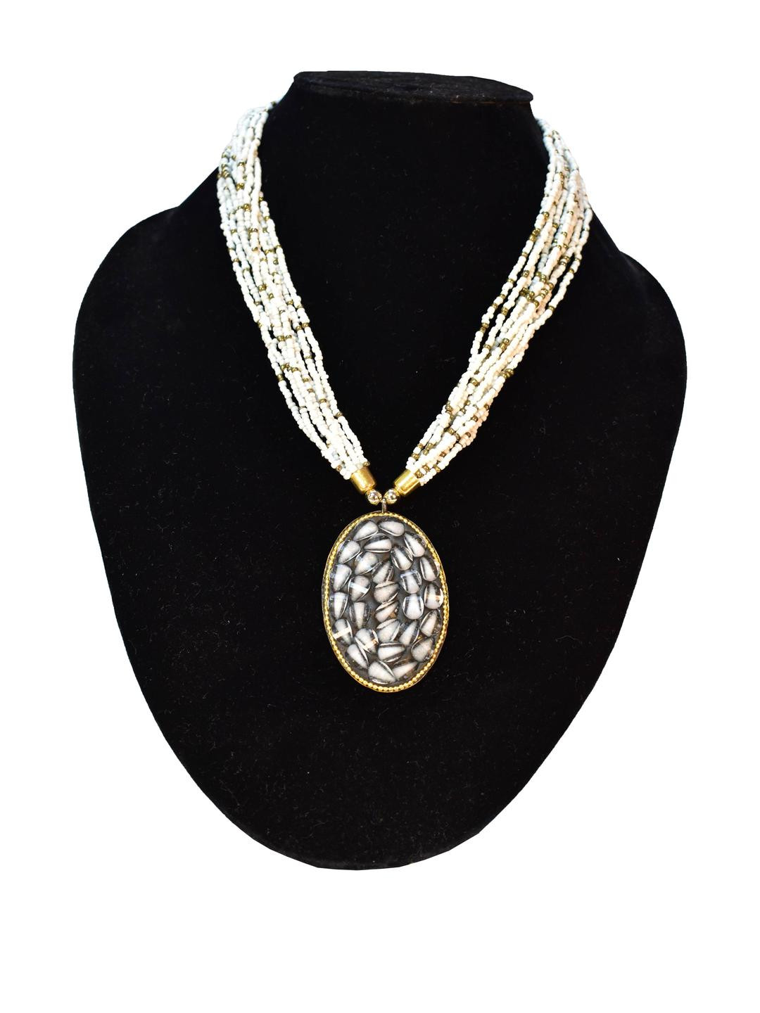 Grace Collections Brass Gold-Plated Royal Mosaic Diva Necklace