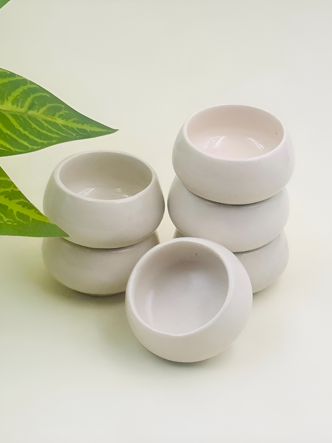 Lupaava White 6 Pieces Ceramic Dip Bowls