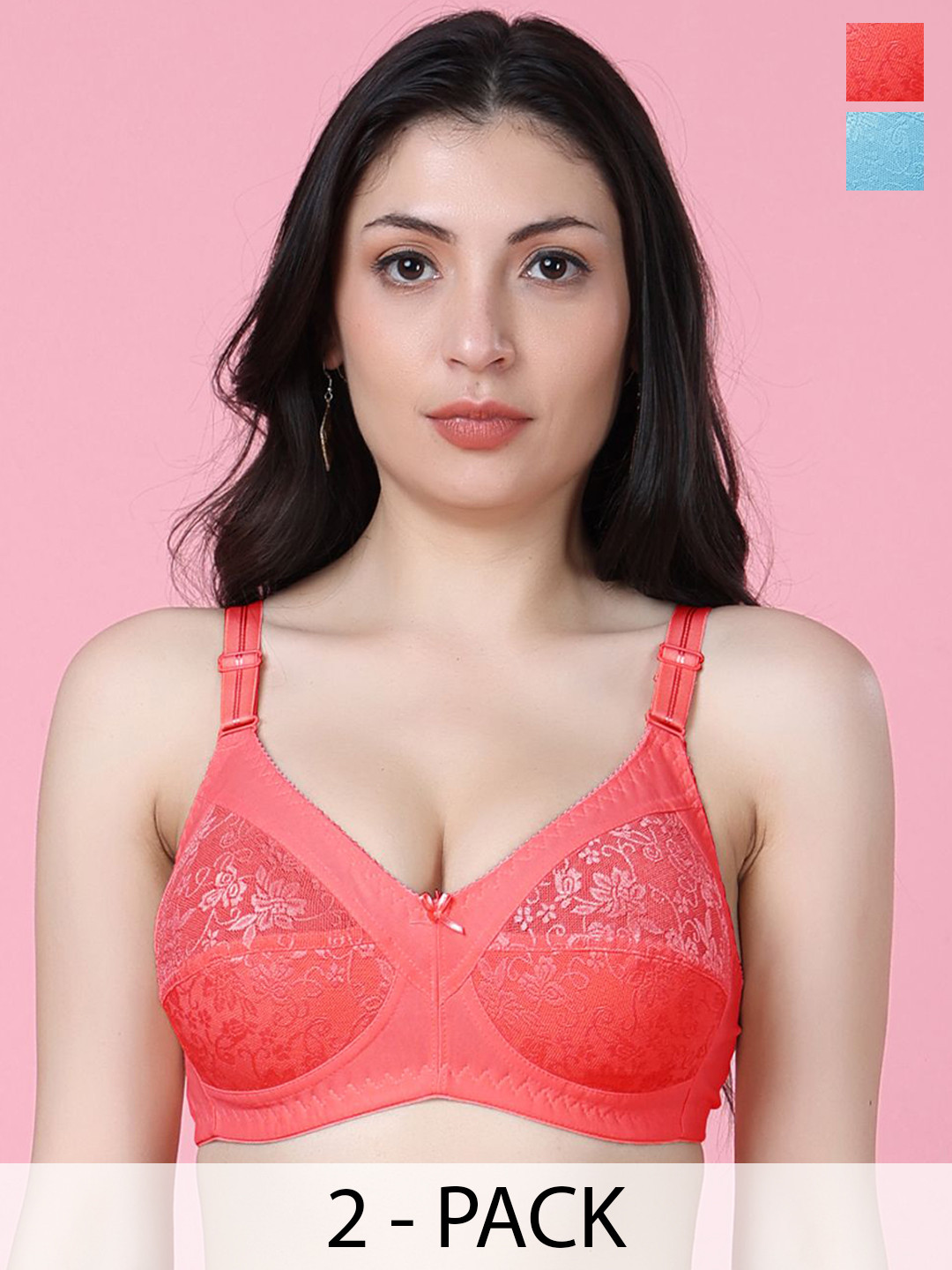 SHYAM SONS FLAIR Carrot Seamed Non Padded Fancy Bra