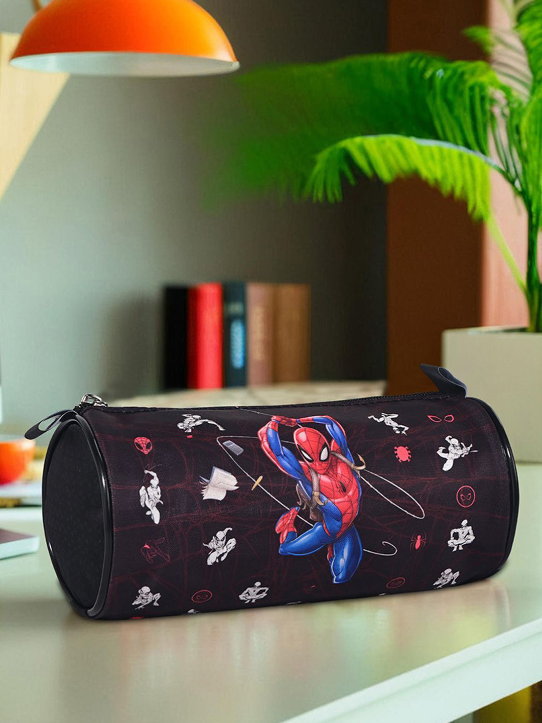 YK Kids Set Of 2 Marvel Spiderman Printed Round Pencil Pouches
