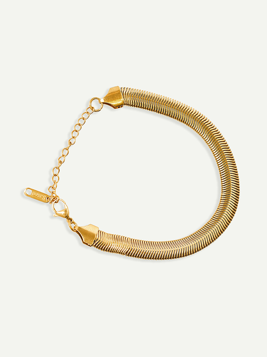 OUZEL Stainless Steel 18KT Gold-Plated Snake Chain Wraparound Bracelet
