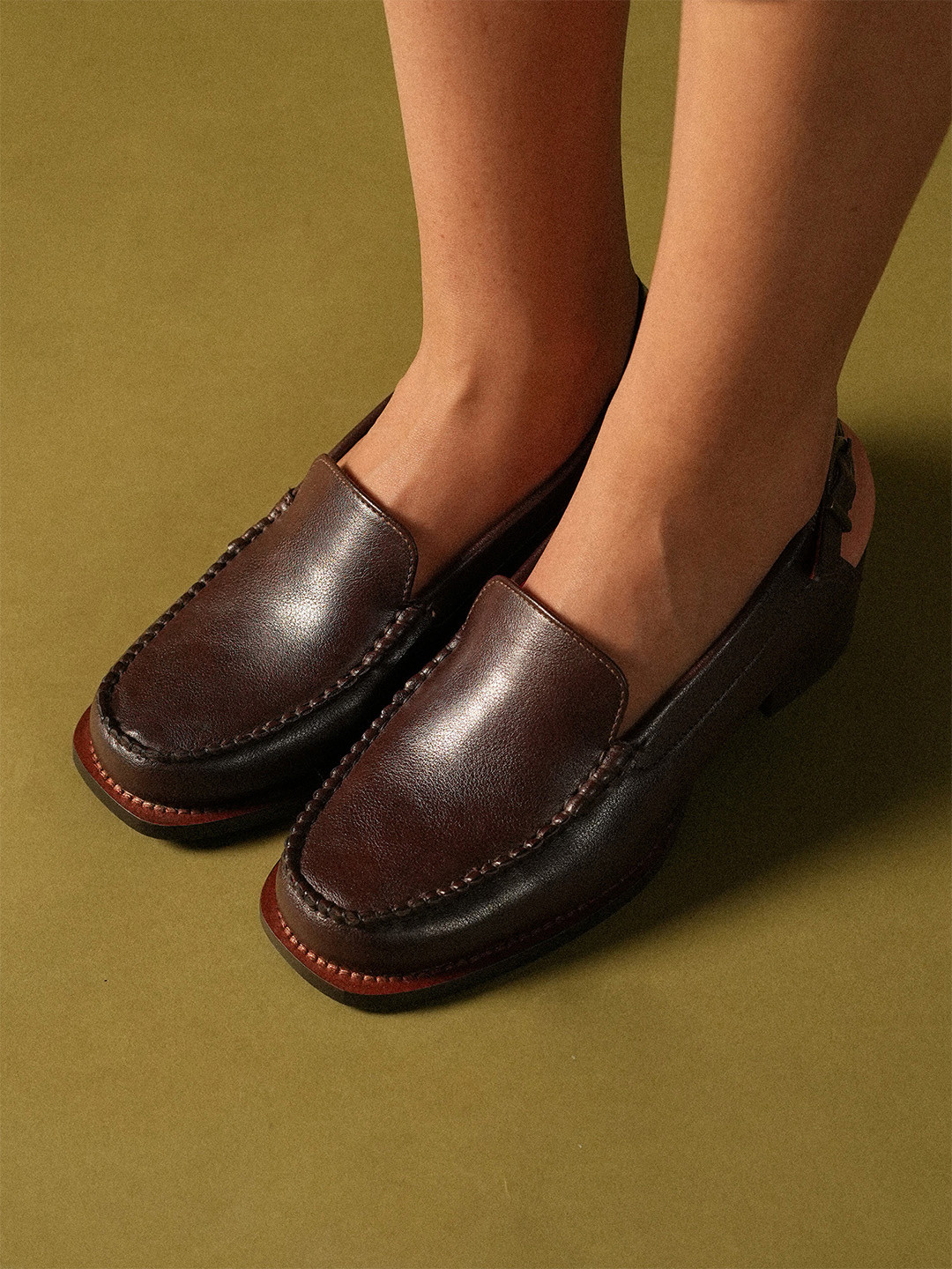 Theater Women Marlene Brown Slingback Block Heels