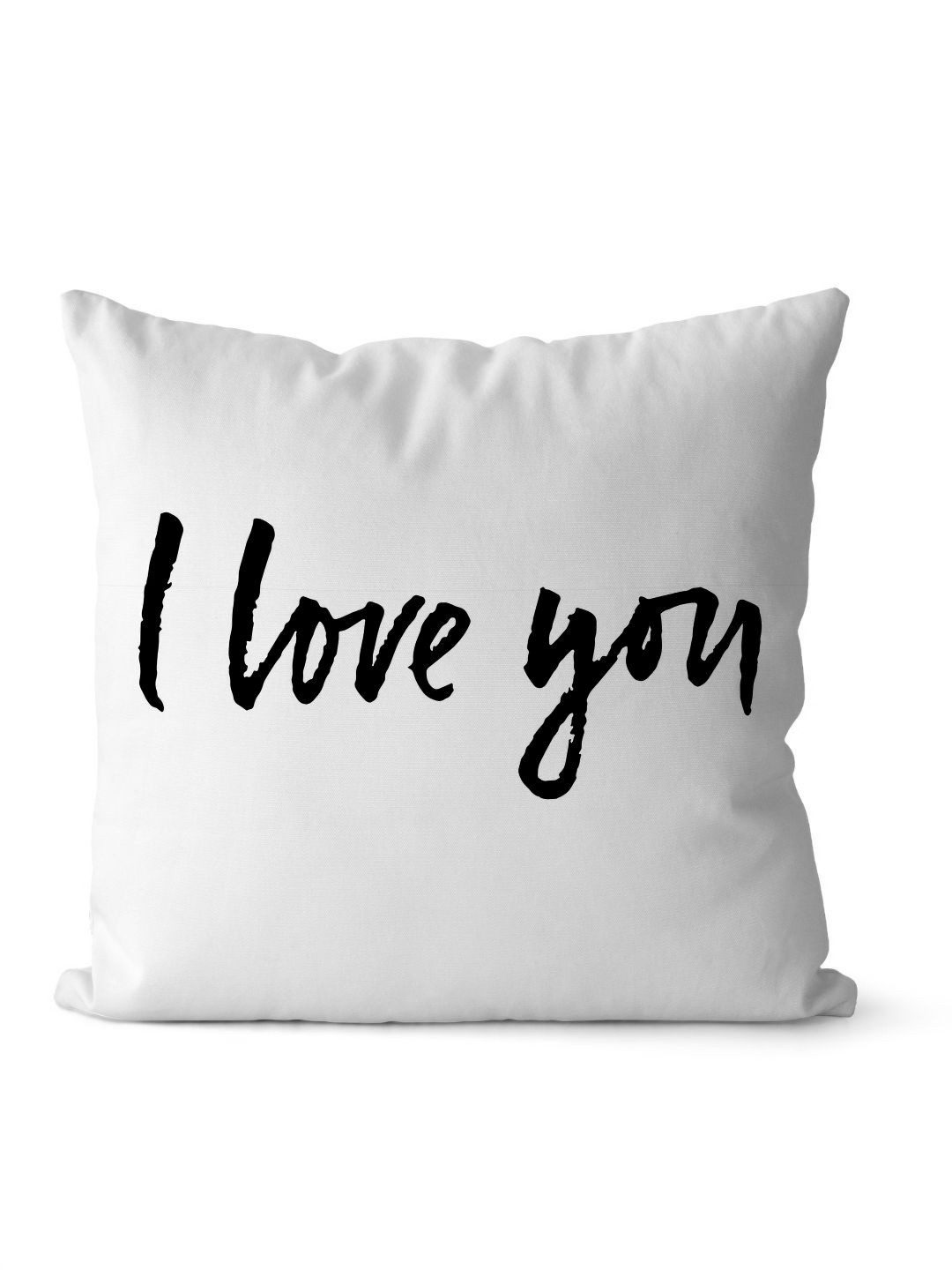 Loops n knots White & Black I Love You Printed Pre-Filled Cushion
