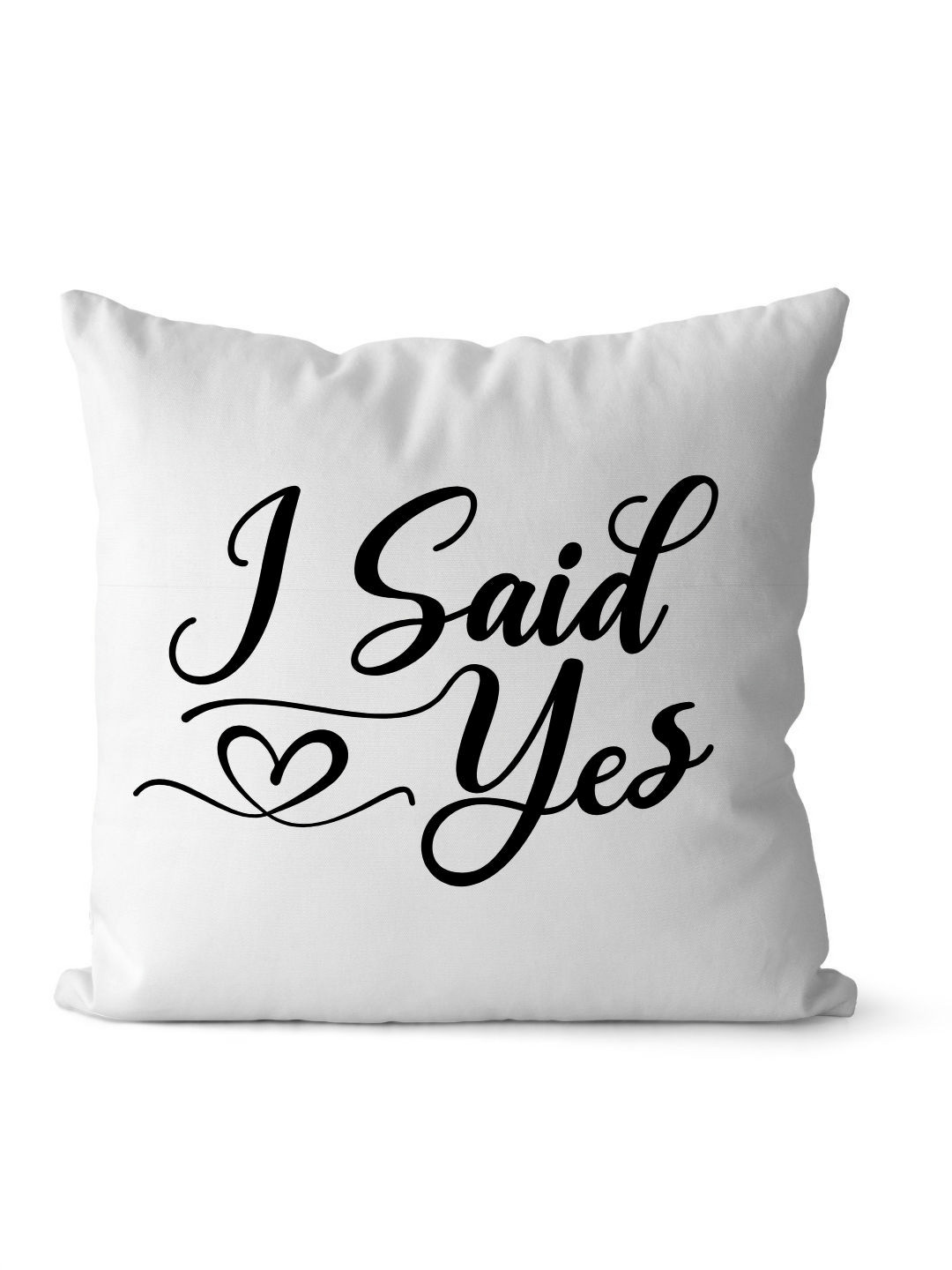 Loops n knots White & Black I Said Yes Printed Pre-Filled Cushion