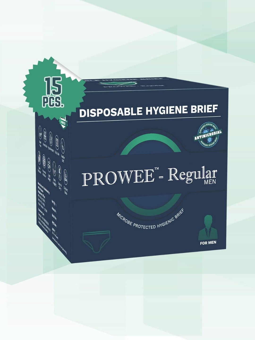 Prowee Pack Of 15 Anti Microbial Disposable Briefs