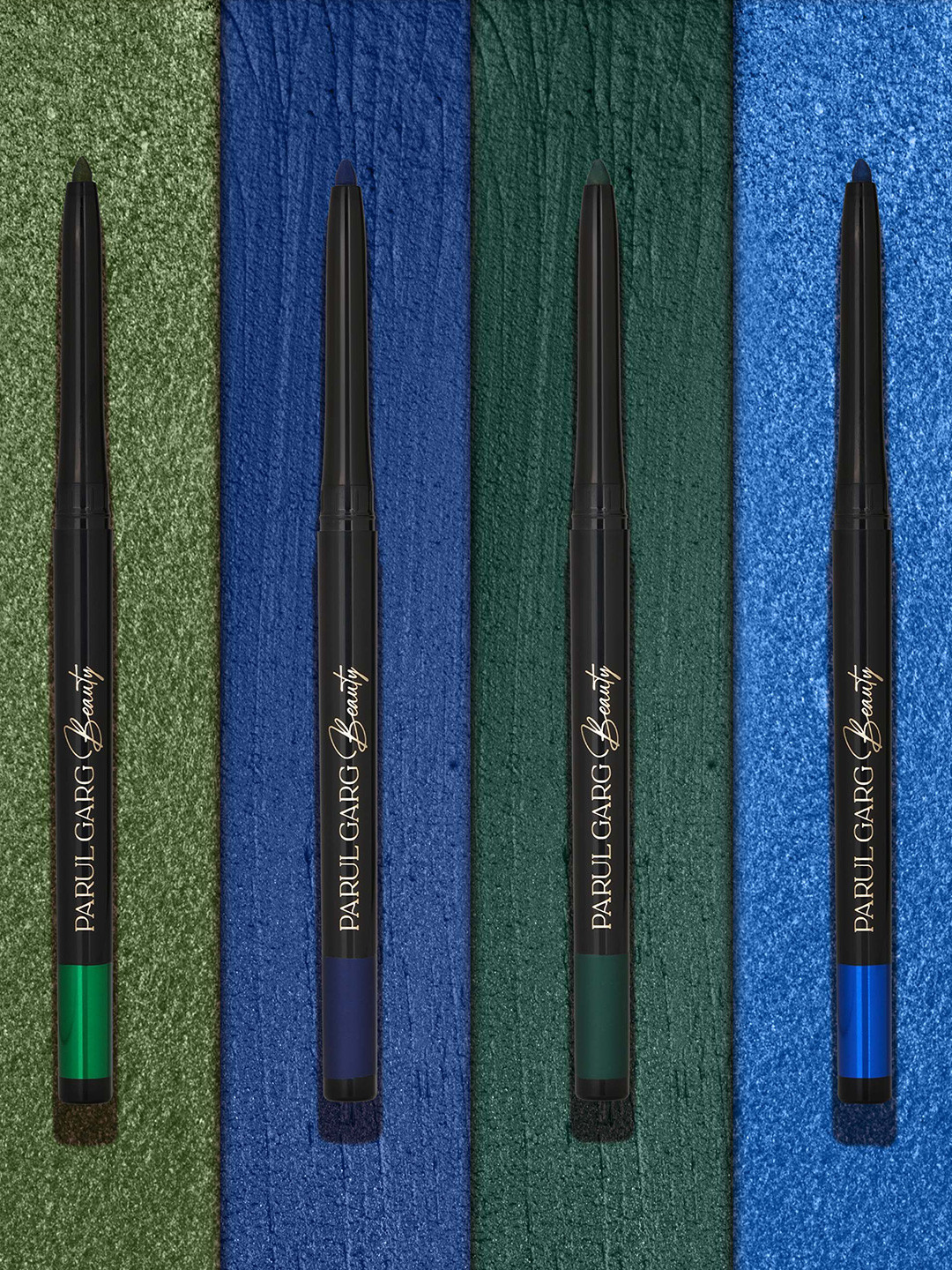 Parul Garg Set Of 4 Shimmer Kajal - Mayur- Blue - Morni Blue - Shaheen Olive - Kuhu-Green