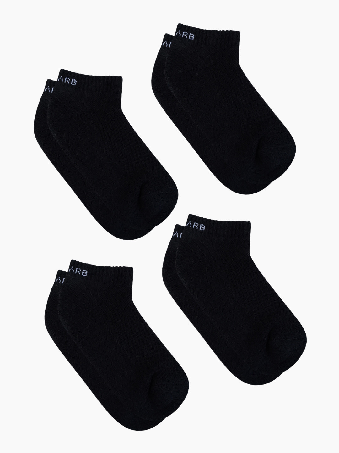 AIR GARB Pack of 4  Black Low Ankle Cushioned Socks
