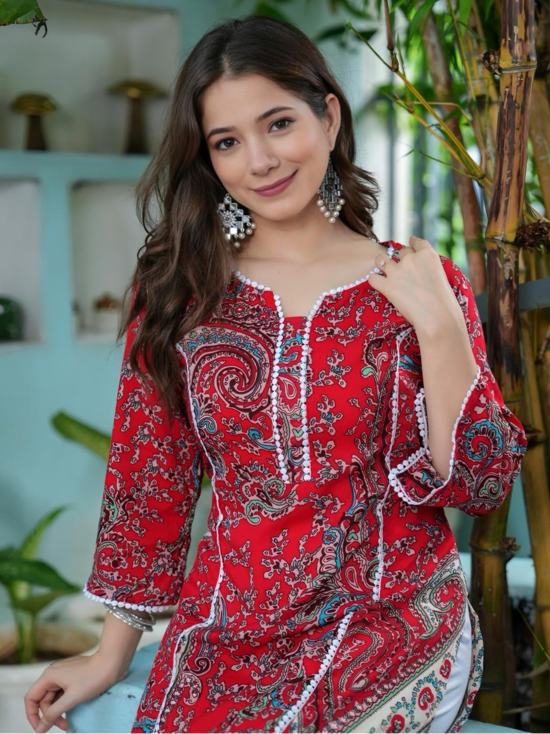 Tabeedah Women Ethnic Motifs Printed Handloom Kurta